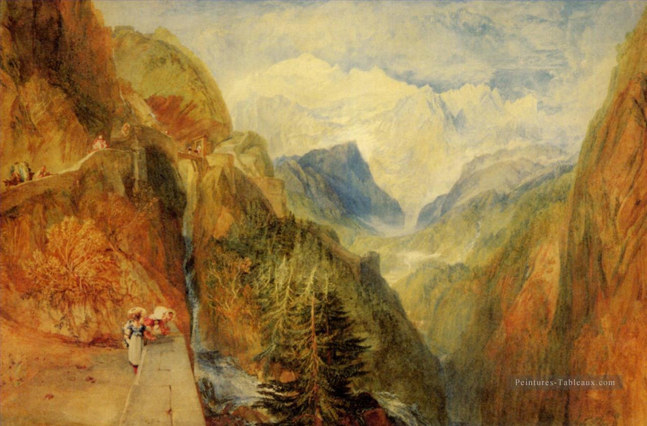 Mont Blanc de Fort Roch Val d’Aoste Paysage romantique Joseph Mallord William Turner Montagne Peintures à l'huile